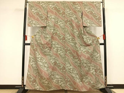 平和屋着物▽上質な小紋 単衣 辻が花 正絹 逸品 AAAW1506fy