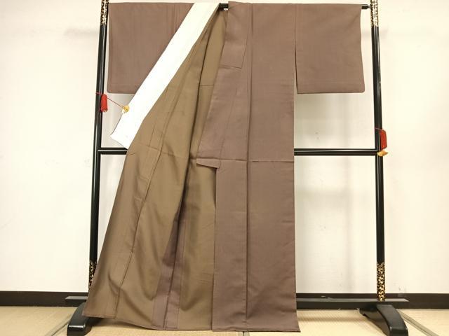 平和屋着物▽お召 単衣 抽象文 正絹 逸品 AAAW1511fy