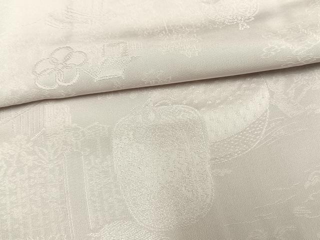 平和屋着物▽上質な色無地 単衣 風景陶器地紋 桜鼠色 正絹 逸品 AAAW1512fy