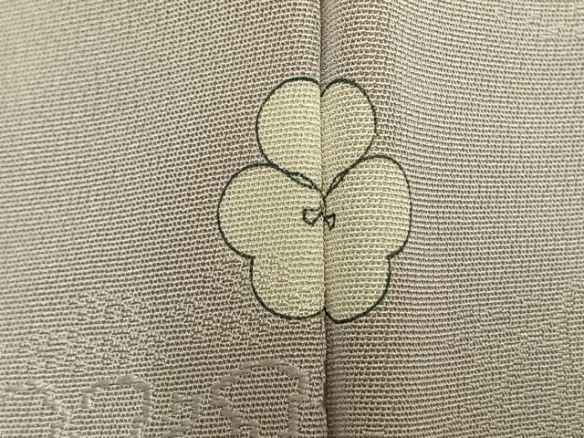平和屋着物▽上質な色無地 単衣 風景陶器地紋 桜鼠色 正絹 逸品 AAAW1512fy