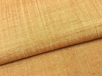 平和屋着物▽上質な紬　単衣　色無地　黄唐茶色　正絹　逸品　AAAW1516fy