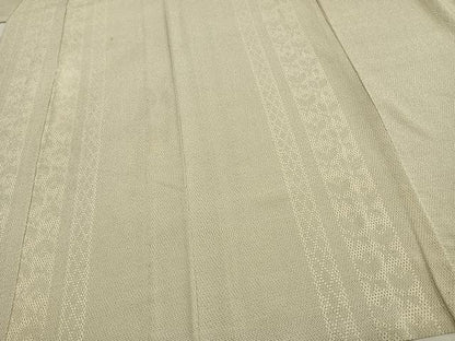 平和屋着物▽本塩沢　単衣　110亀甲　草花間道　正絹　逸品　AAAW1519fy