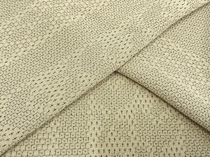 平和屋着物▽本塩沢　単衣　110亀甲　草花間道　正絹　逸品　AAAW1519fy