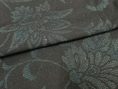 平和屋着物▽結城紬 単衣 草花文 正絹 逸品 AAAW1523fy