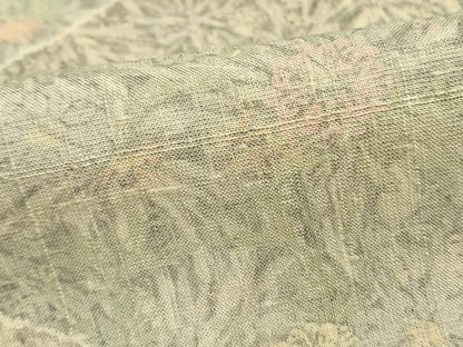 平和屋着物▽訪問着 単衣 紬地 舞蝶花鳥文 正絹 逸品 AAAW1524fy