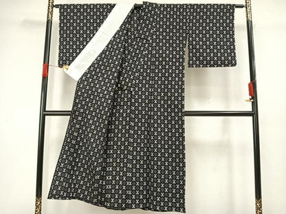 平和屋着物▽小紋 単衣 幾何学文様 AAAW1525fy