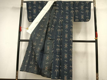 平和屋着物▽小紋 単衣 幾何学文様 AAAW1526fy