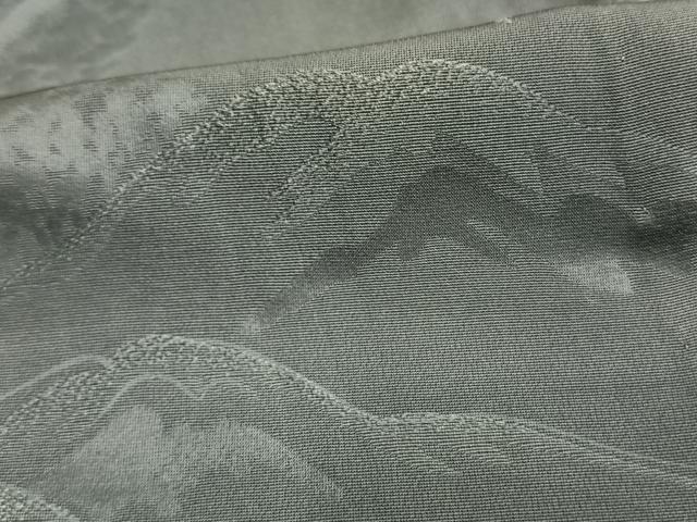 平和屋着物▽上質な色無地 単衣 風景地紋 湊鼠色 正絹 逸品 未使用 AAAW1528fy