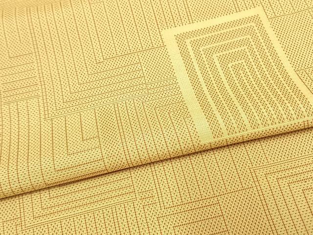 平和屋着物▽上質な紬 単衣 幾何学文様 正絹 逸品 AAAW1532fy