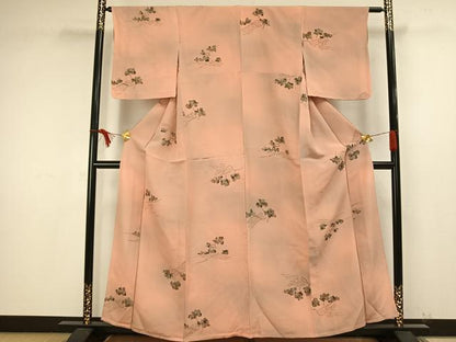 平和屋着物▽上質な小紋 単衣 風景文 暈し染め 正絹 逸品 AAAW1534fy