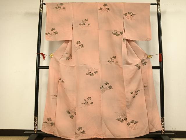 平和屋着物▽上質な小紋 単衣 風景文 暈し染め 正絹 逸品 AAAW1534fy