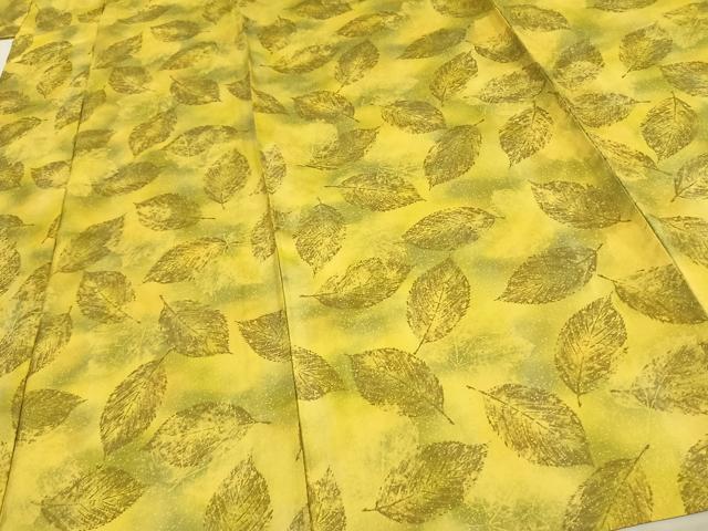 平和屋着物▽本場染大島紬 単衣 舞葉文 暈し染め 正絹 逸品 AAAW1535fy