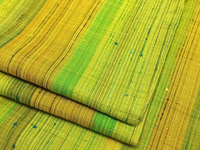 平和屋着物▽上質な紬 単衣 縞 正絹 逸品 AAAW1536fy