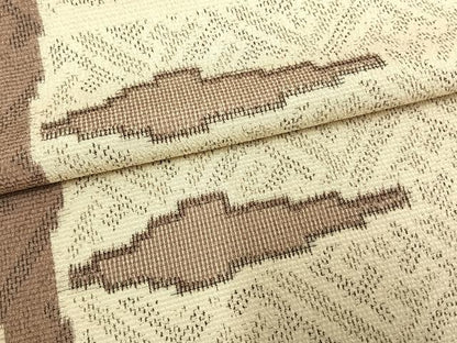 平和屋着物▽本塩沢　単衣　幾何学文様　正絹　逸品　AAAW1537fy