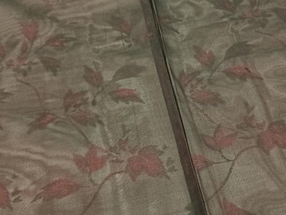 平和屋着物▽羽織　スリーシーズン　春夏秋　塵除け　紗　枝葉文　黒地　正絹　逸品　未使用　AAAW1540fy