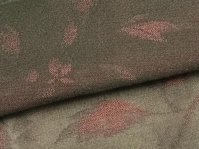 平和屋着物▽羽織　スリーシーズン　春夏秋　塵除け　紗　枝葉文　黒地　正絹　逸品　未使用　AAAW1540fy