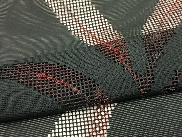 平和屋着物▽羽織 スリーシーズン 春夏秋 塵除け 枝葉紋紗 黒地 正絹 逸品 AAAW1541fy