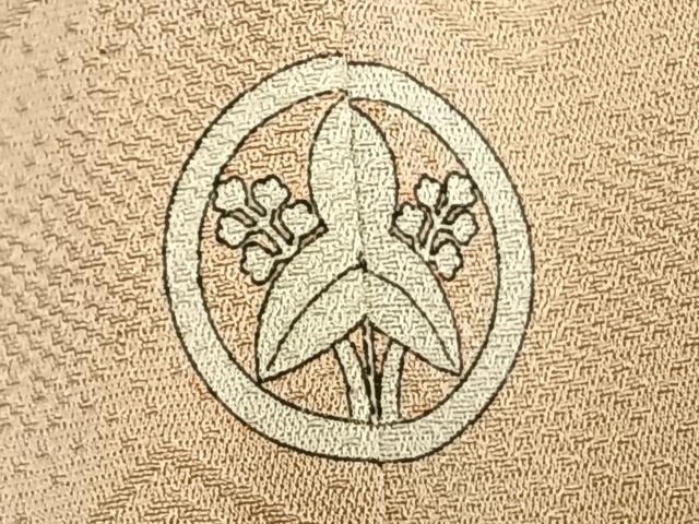 平和屋着物▽上質な色無地 単衣 菱地紋 肌色 正絹 逸品 AAAW1547fy