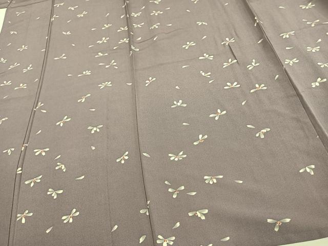 平和屋着物▽上質な小紋 単衣 舞花文 正絹 逸品 AAAW1553fy