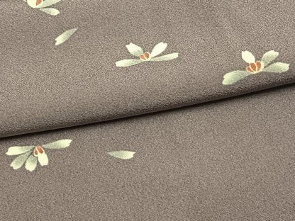 平和屋着物▽上質な小紋 単衣 舞花文 正絹 逸品 AAAW1553fy