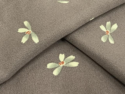 平和屋着物▽上質な小紋 単衣 舞花文 正絹 逸品 AAAW1553fy