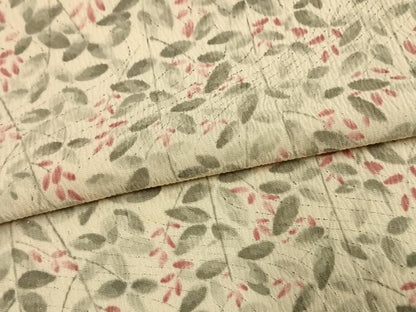 平和屋着物▽上質な小紋　単衣　手描き　草花文　正絹　逸品　AAAW1555fy
