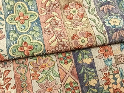 平和屋着物▽上質な小紋 単衣 更紗花文 正絹 逸品 AAAW1556fy