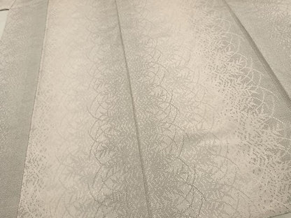 平和屋着物▽本塩沢　単衣　草葉文　正絹　逸品　AAAW1557fy