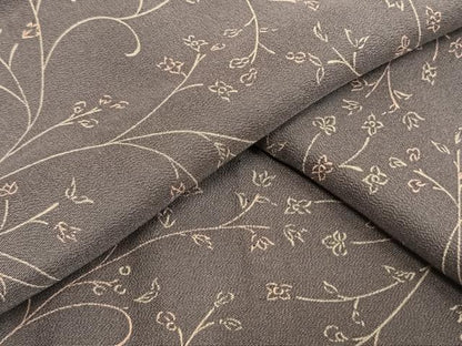 平和屋着物▽上質な小紋　単衣　草花文　正絹　逸品　AAAW1559fy