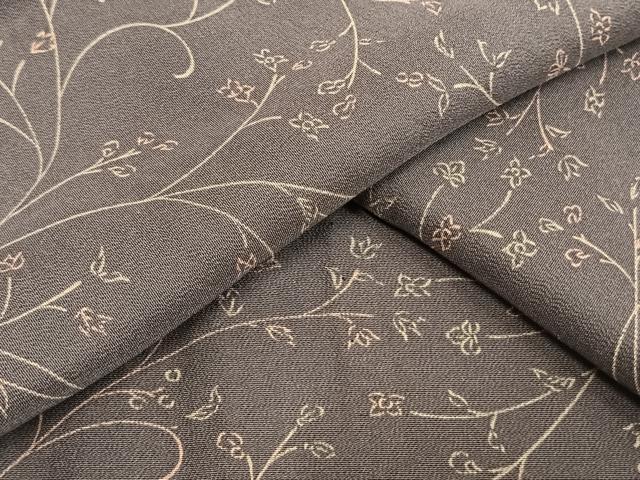 平和屋着物▽上質な小紋　単衣　草花文　正絹　逸品　AAAW1559fy