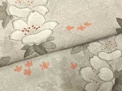 平和屋着物▽訪問着 単衣 手描き 刺繍 草花文 正絹 逸品 AAAW1560fy
