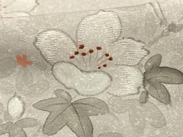 平和屋着物▽訪問着 単衣 手描き 刺繍 草花文 正絹 逸品 AAAW1560fy