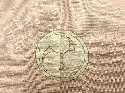 平和屋着物▽上質な色無地 単衣 雲取り地紋 薄桜色 正絹 逸品 AAAW1561fy