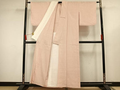 平和屋着物▽本塩沢 単衣 蚊絣 正絹 逸品 AAAW1566fy