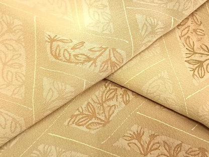 平和屋着物▽上質な小紋 単衣 檜垣草花文 暈し染め 正絹 逸品 AAAW1568fy
