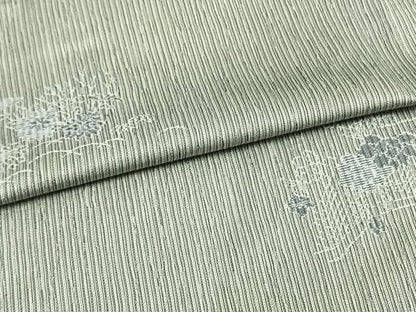平和屋着物▽上質な小紋　単衣　刺繍　草花文　正絹　逸品　未使用　AAAW1572fy