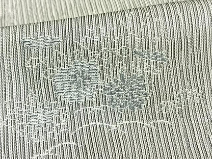 平和屋着物▽上質な小紋　単衣　刺繍　草花文　正絹　逸品　未使用　AAAW1572fy