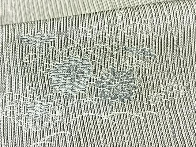 平和屋着物▽上質な小紋　単衣　刺繍　草花文　正絹　逸品　未使用　AAAW1572fy