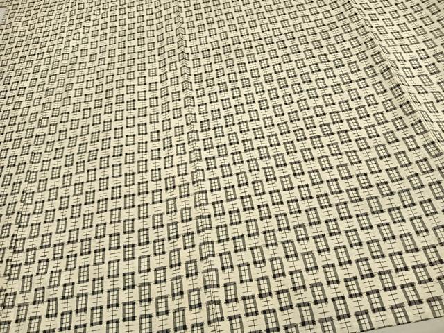 平和屋着物▽上質な紬 単衣 幾何学文様 正絹 逸品 未使用 AAAW1575fy