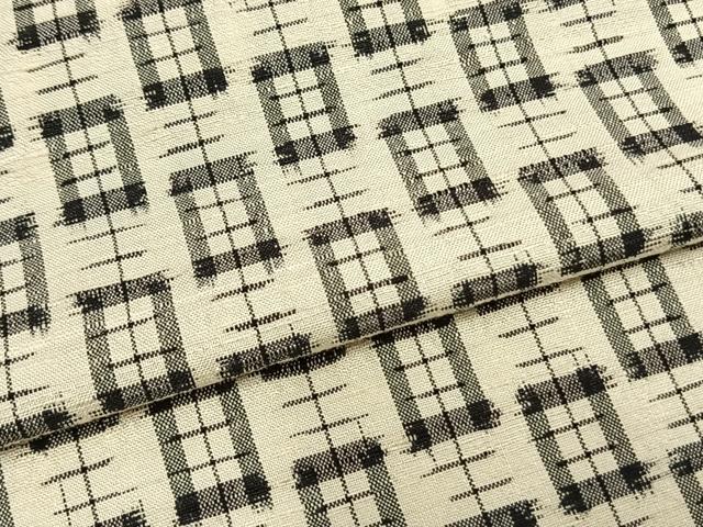 平和屋着物▽上質な紬 単衣 幾何学文様 正絹 逸品 未使用 AAAW1575fy