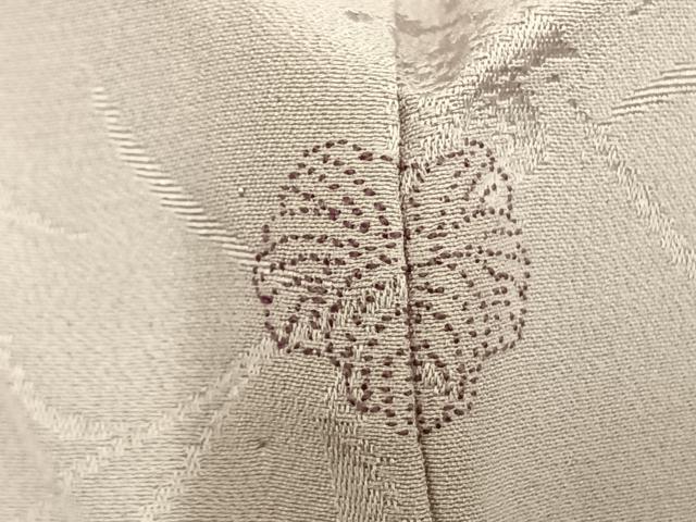 平和屋着物▽上質な色無地　単衣　草花地紋　牡丹鼠色　正絹　逸品　未使用　AAAW1576fy