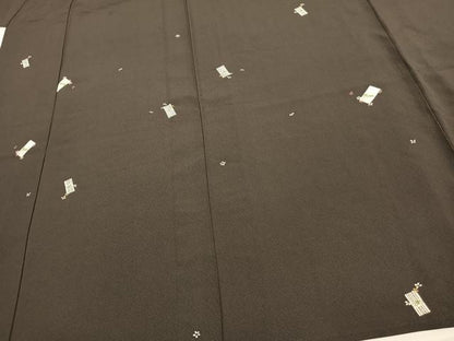 平和屋着物▽上質な小紋 単衣 色紙花文 正絹 逸品 AAAW1577fy