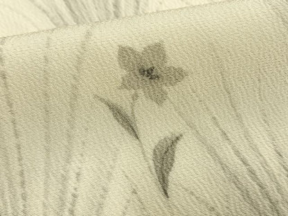 平和屋着物▽上質な小紋 単衣 手描き 草花文 鬼しぼ縮緬 正絹 逸品 AAAW1578fy