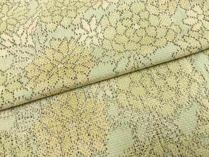 平和屋着物▽お召 単衣 花づくし 正絹 逸品 AAAW1579fy