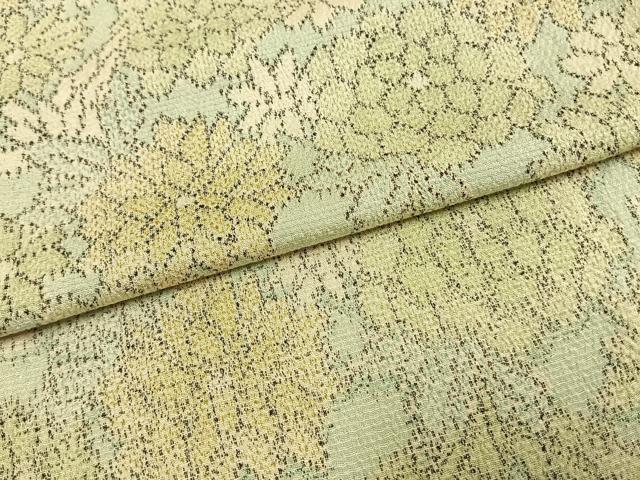 平和屋着物▽お召 単衣 花づくし 正絹 逸品 AAAW1579fy