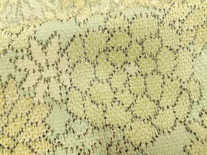 平和屋着物▽お召 単衣 花づくし 正絹 逸品 AAAW1579fy
