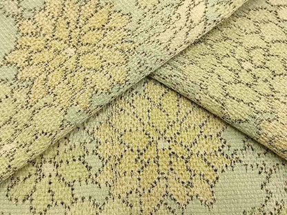 平和屋着物▽お召 単衣 花づくし 正絹 逸品 AAAW1579fy