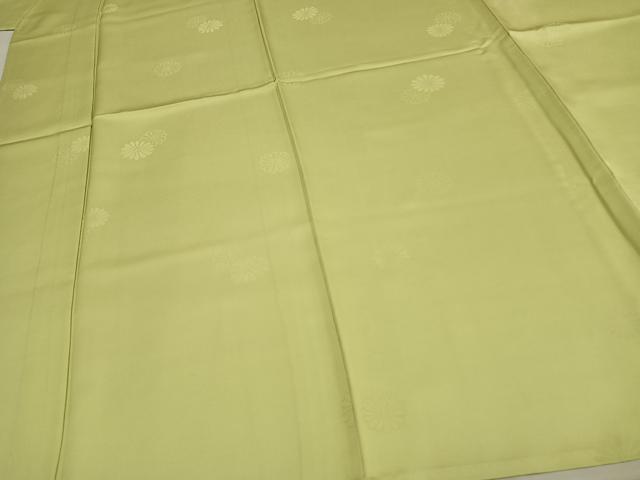 平和屋着物▽上質な色無地 単衣 舞花文 若芽色 正絹 逸品 AAAW1580fy