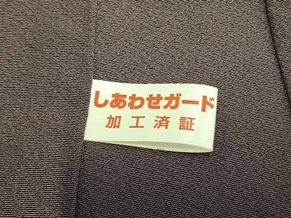 平和屋着物▽上質な色無地 単衣 葡萄鼠色 正絹 逸品 AAAW1583fy