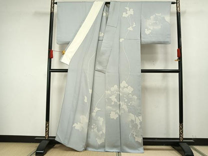 平和屋着物▽訪問着 単衣 蔦の葉文 暈し染め 正絹 逸品 AAAW1585fy